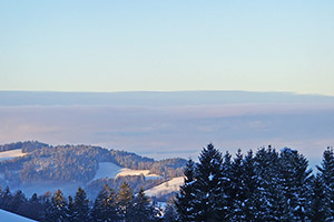 Blick vom Balkon im Winter